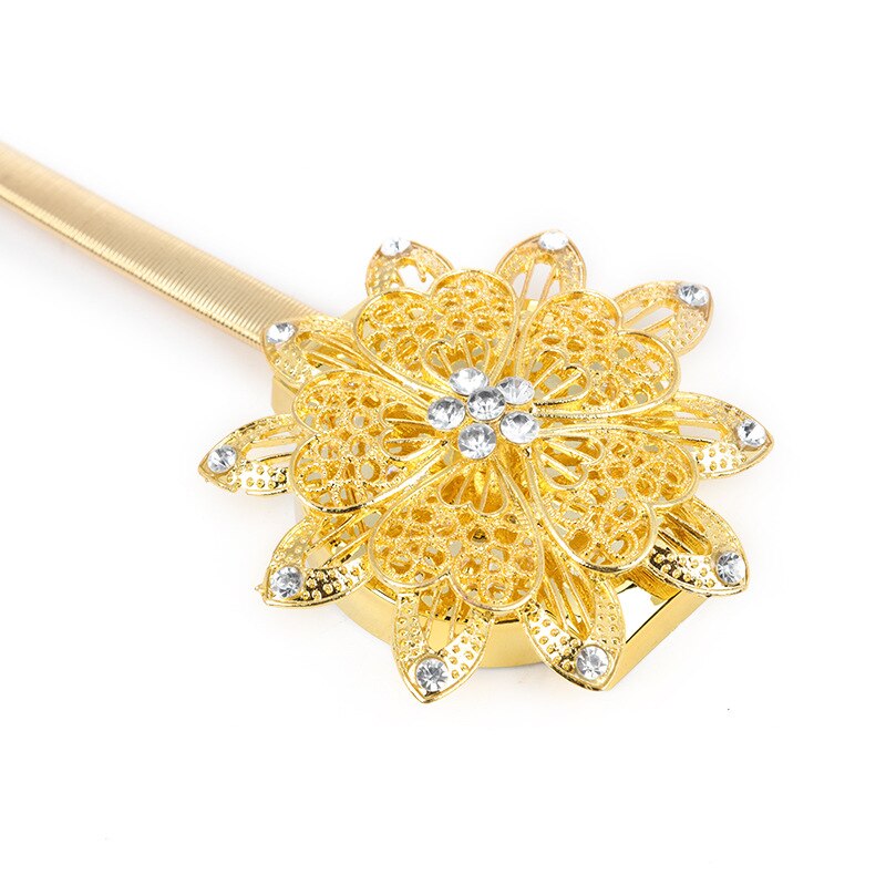 Magnetic Curtain Buckle Flower Decor Window Screening Tieback Clip Retractable Metal Strap Curtains Holder Accessories