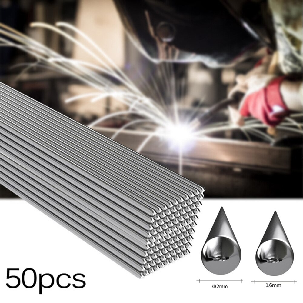 50 stk 1.6mm/2mm *500mm løsning aluminiumsvejsestænger elektroder flux-cored metalbearbejdning cnc udstyr værktøjssæt