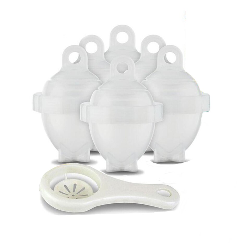 Khgdnord-Tazas para hervir huevos duros sin cáscara, separadores de huevos, moldes: transparent