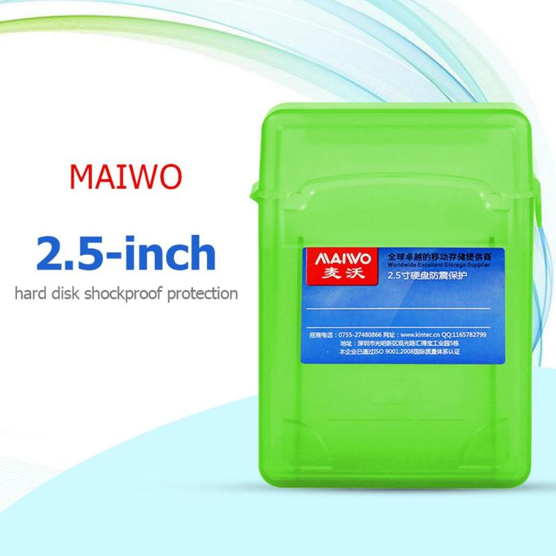 MAIWO Plastic 2.5 inch Hard Disk Storage Box HDD SDD Hard Drive Disk Storage Cover Enclosure Case Support Dual 2.5'' Hard Drives
