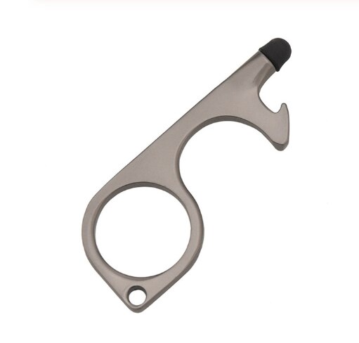 Llave táctil sin contacto con botón de ascensor, abridor de puerta, manija de puerta, agarre de llave, protección de seguridad, aislamiento sin contacto, abridor de puerta: Gray