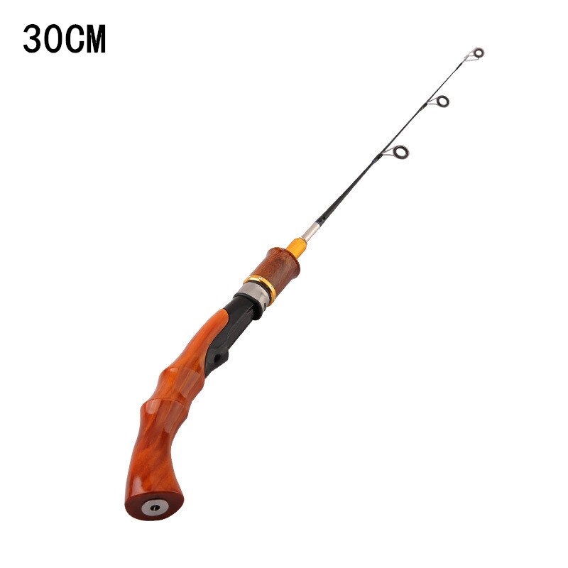 Ice Fishing Rod Portable Carbon Wooden Handle River Shrimp Carp Fishing Pole Winter Fish Tackle Ultra Light Rod: White