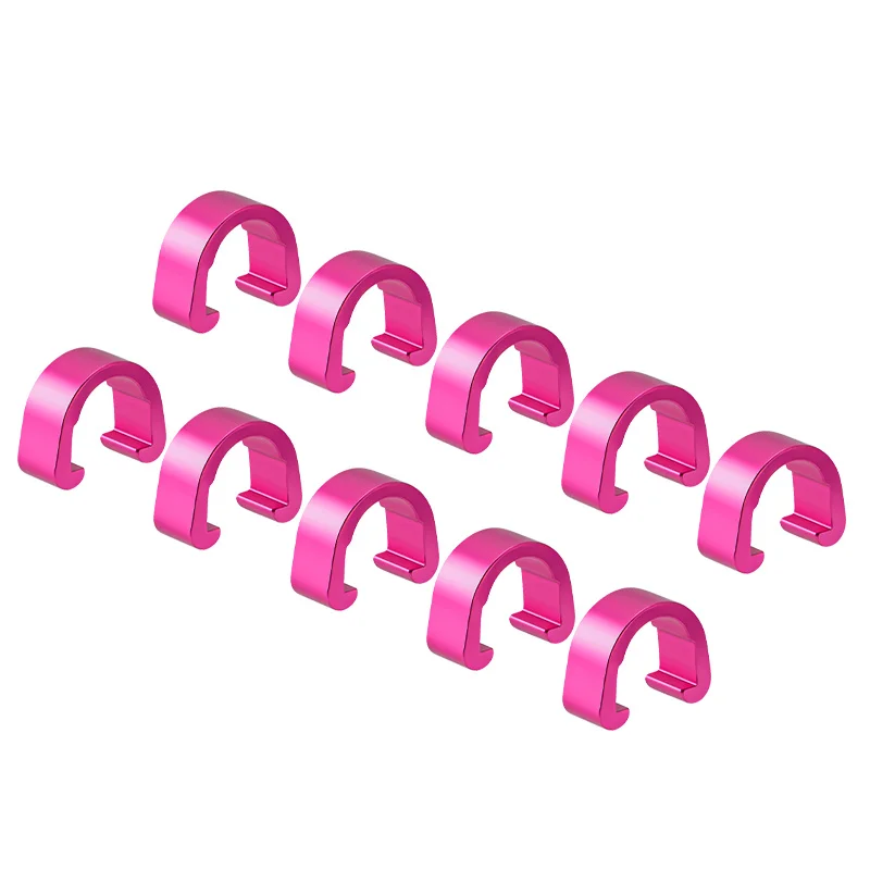 MUQZI 10pcs Bicycle Brake Cable C-Clips Hydraulic Hose Housing Shift Cable Clamps Hose Cable Guide Clamps: Yellow