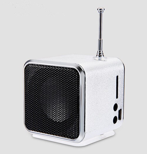 TD-V26 Mini Speaker Draagbare Digitale LCD Sound Micro SD/TF FM Radio Speaker Muziek Stereo Luidspreker voor Laptop Telefoon: Grijs