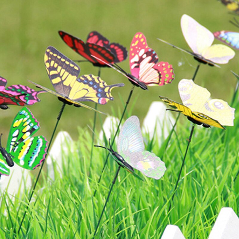 5 pièces/bouquet papillons jardin cour planteur coloré fantaisiste papillon piquets décoration extérieure décor Pots de fleurs décoration