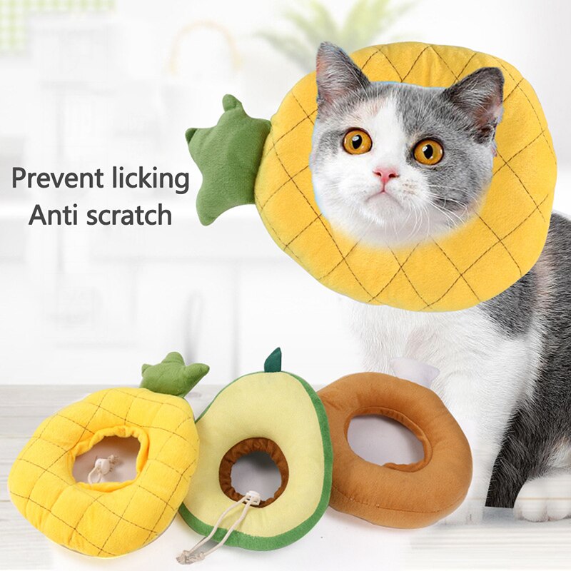 Adjustable Dog Cat Elizabethan Collar Fruit Shape Pet Protective Collar Dog Neck Recovery Anti-Bite Surgery Wound Healing Ring