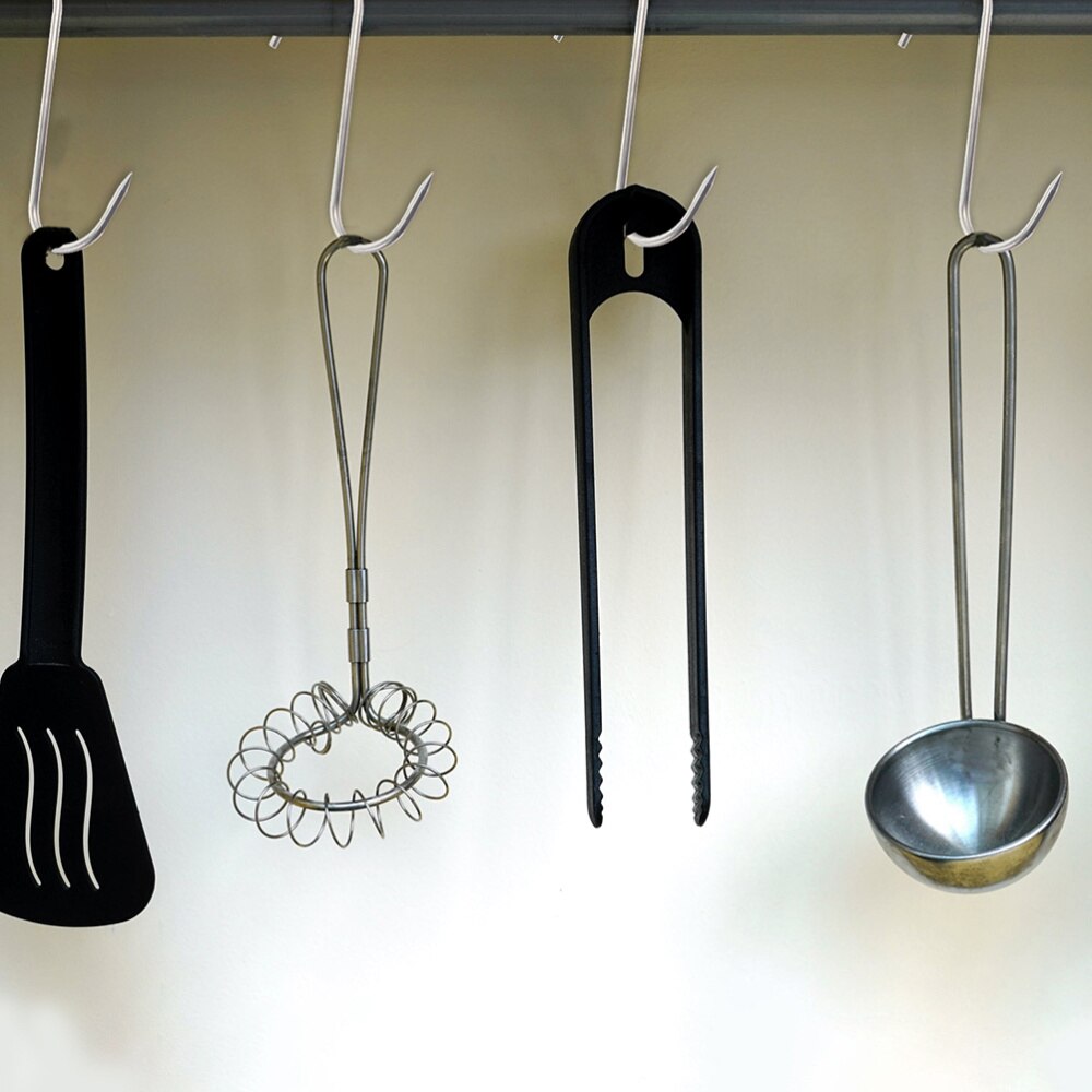 10Pcs Meat Hooks Stainless Steel Wall Hooks S-Shaped Hooks Kitchen Gadget