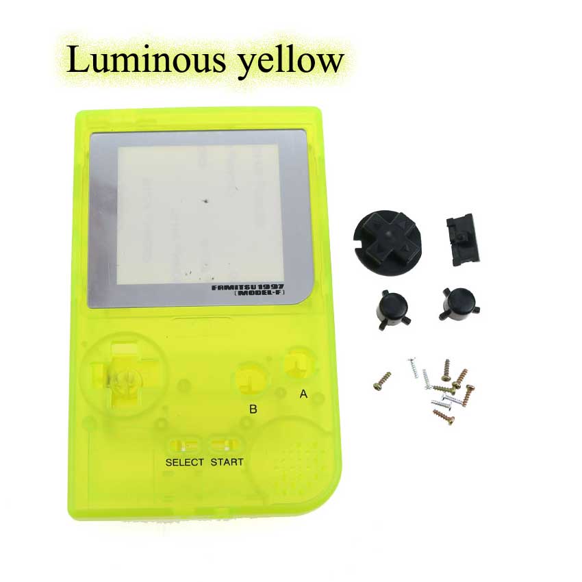 YuXi Full housing shell case cover replacement for Gameboy Pocket Game Console for GBP Clear shell Case with Buttons Kit