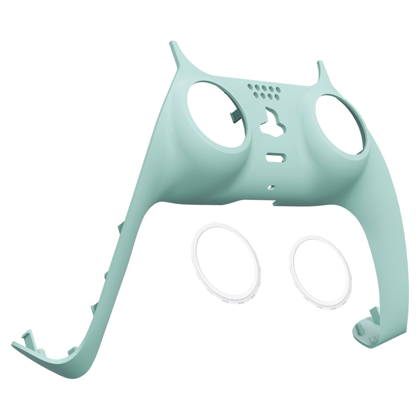 Plaques décoratives de remplacement pour manette PS5 extreme Soft Touch, bricolage, coque de garniture personnalisée avec anneaux d'accent: Light Cyan