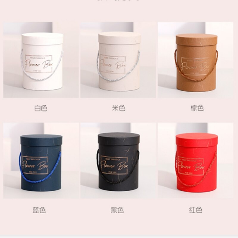 2 Stuks Ronde Bloem Papier Dozen Deksel Knuffel Bloemist Bloem Emmer Verpakking Candy Bar Party Wedding opbergdozen