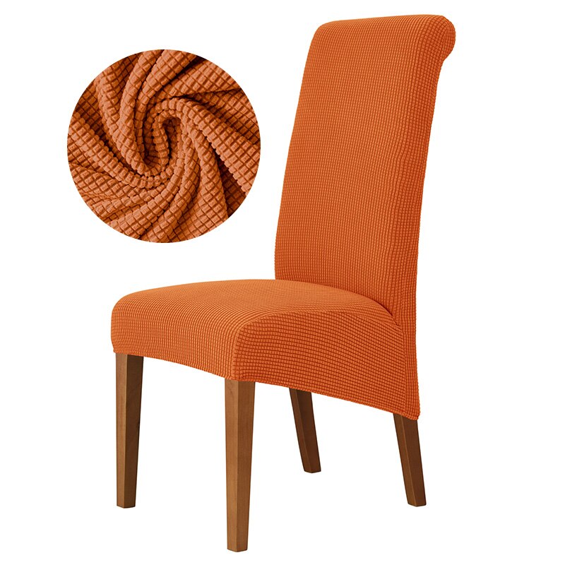 Jacquard XL Dining Chair Cover Extra Large Elastic Stretch Case for Chairs Spandex Long Back Chair Slipcover Kitchen: Orange