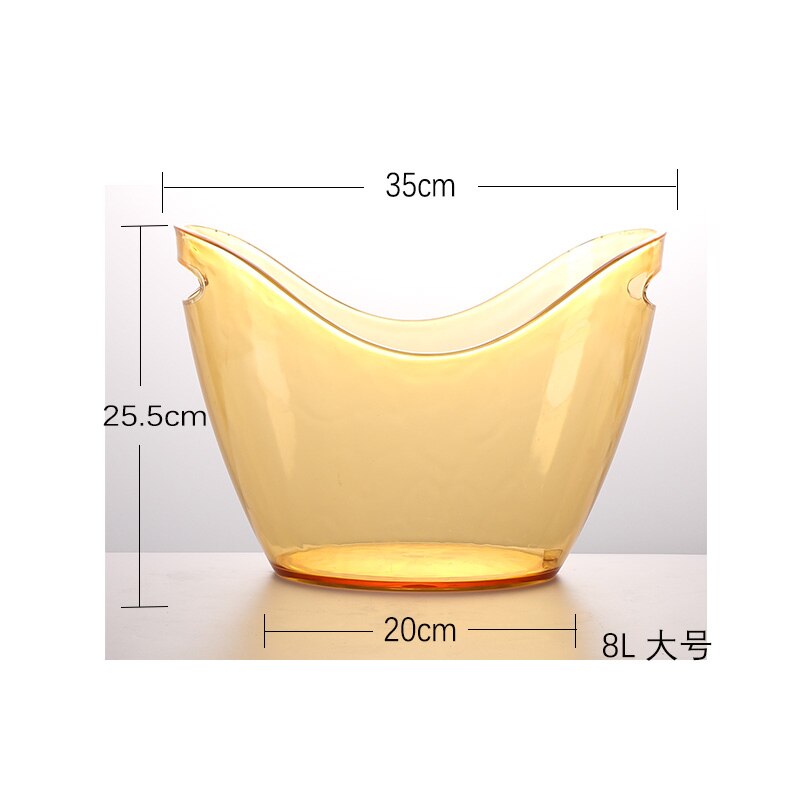Ice Cube Container Ice Bucket Portable Bucket Wine Ice Cooler Beer Cabinet Bar Kitchen Space Saving Tools Whiskey Freeze Tools: yellow8L