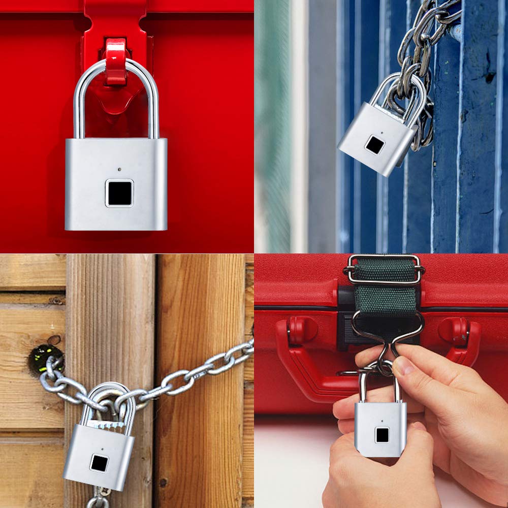 IP65 Waterproof Smart Digital Alarm Fingerprint Pad lock/Smart Biometric Fingerprint Padlock