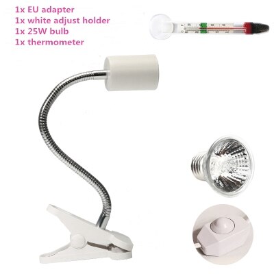 25w uva&uvb juster temperatur lamper skildpadde krybdyr varme tilbage kæledyr lys skildpadde calcium solarium akvarie habitat belysning: Juster hvid lampe