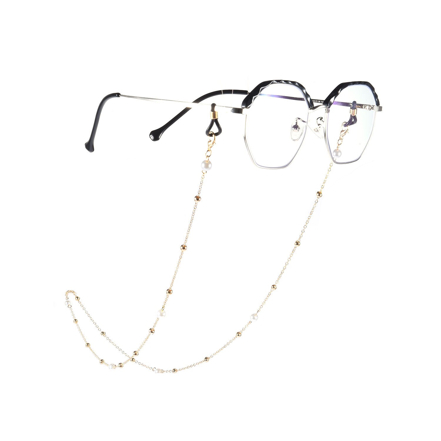 femmes lien chaîne perle perles lunettes chaînes Silicone lunettes cordon cristal lunettes de soleil collier bande accessoires: YellowBeads