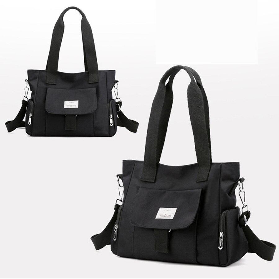 Multi-Gelaagde Lichtgewicht Single-Schouder Messenger Bag Oxford Doek Grote Capaciteit Vrouwen HandbagB618: black