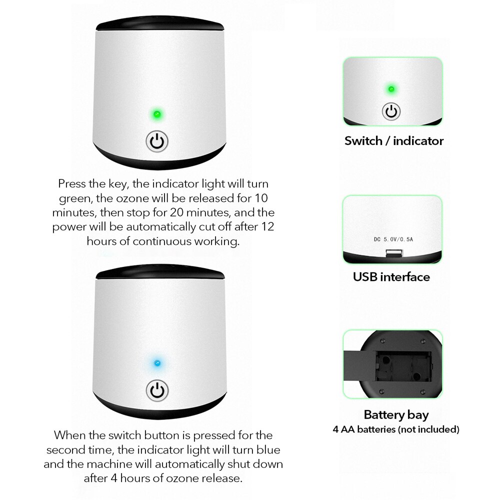 Luftsterilisator kylskåp garderob skoskåp bil ozonsterilisering desinfektion luktborttagare luftrenare