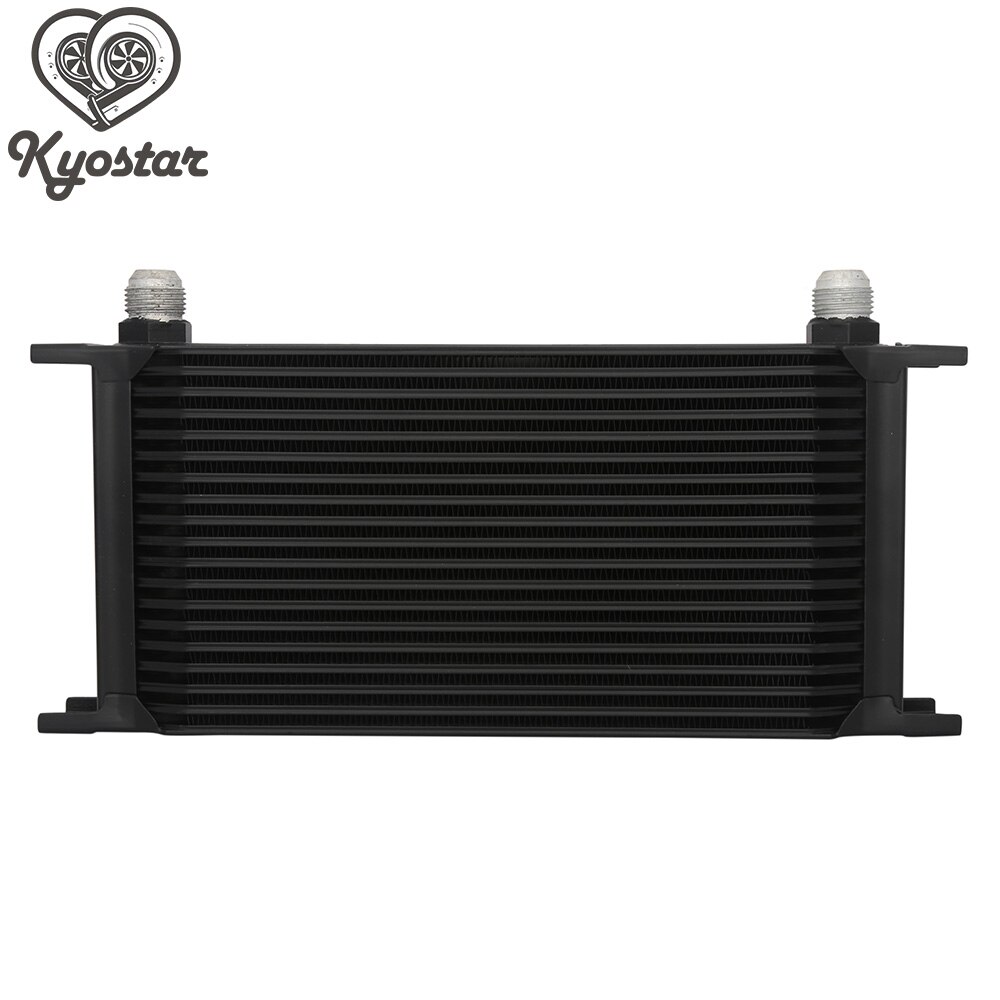 Universal Oil Cooler 19 Row 10AN Black Silver British Type Aluminum Oil Cooler Kit