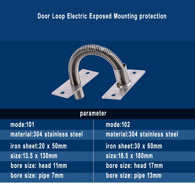 Door Loop Electric Exposed Mounting Protection Netable Wire Pipe Access Control Cable Crossing Device Metal Wire Spring