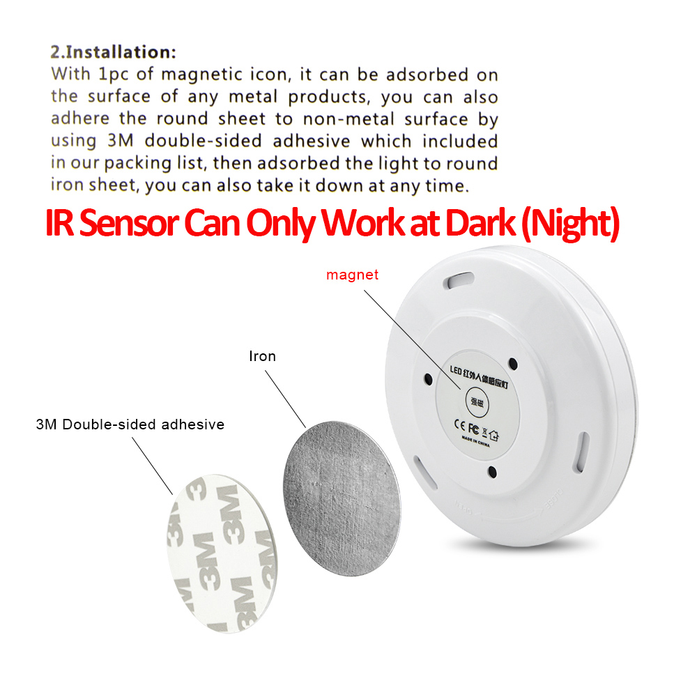 Sensor LED Night Light Kitchen Wall Lamp PIR Motion Sensor Movement Detect cupboard closet stairs pathway bedroom Lighting