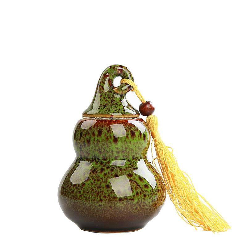 Contenedores de té de cerámica con forma de calabaza, lata de Caddies kungfú chino, recipiente de té, accesorios, tarro de té, latas, caja, casa, oficina, Teaware