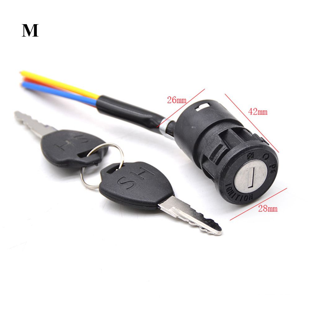 Interruptor de encendido con llave, bloqueo de potencia Universal para bicicleta eléctrica, portátil, a prueba de polvo, piezas de ciclismo para Scooter Eléctrico