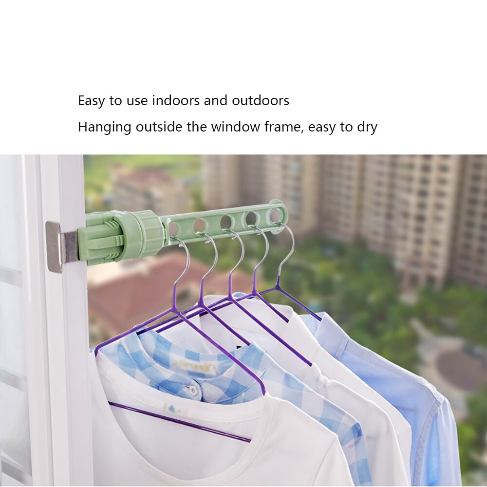 Windows Hanger Hooks Balcony Racks 5-Hole Plastic Hanger Doors Travel Clothes Hanging Rod Indoor Storage Cloth Hanger