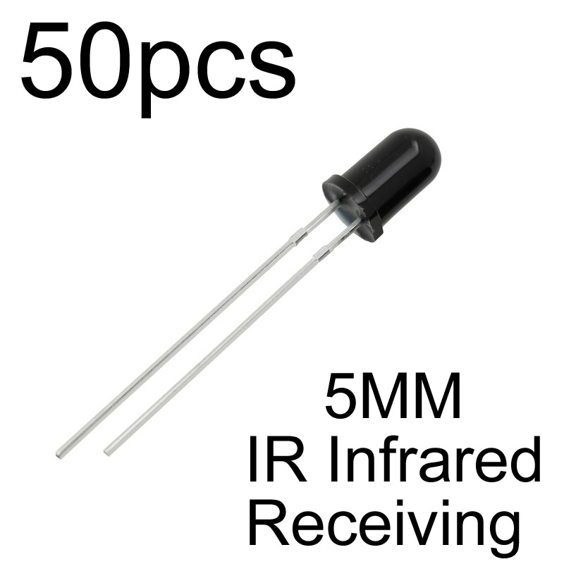 Mcigicm 50 par førte 3mm 940nm ir infrarød udsendelse og modtagelse af diode rundt rørlys 5mm 940nm: 5mm modtager (50 stk.)