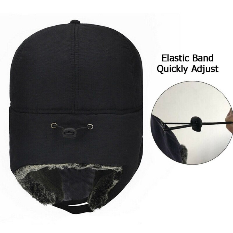 Gorro de invierno negro resistente a la intemperie, bufanda para hombre, suave, cálido, transpirable, de lana, de punto, gorro de invierno con doble capa