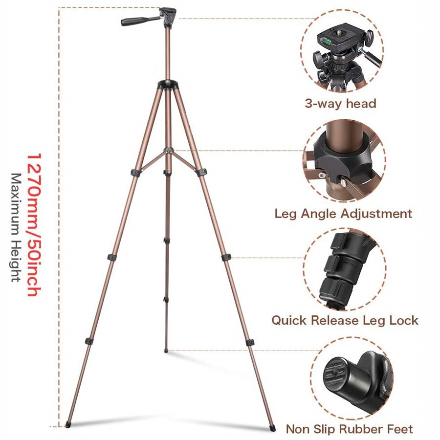 Camera Tripod for Cellphone Universal Portable Photographic Tripode Mini Tripod for Travel Lightweight Camera Stand