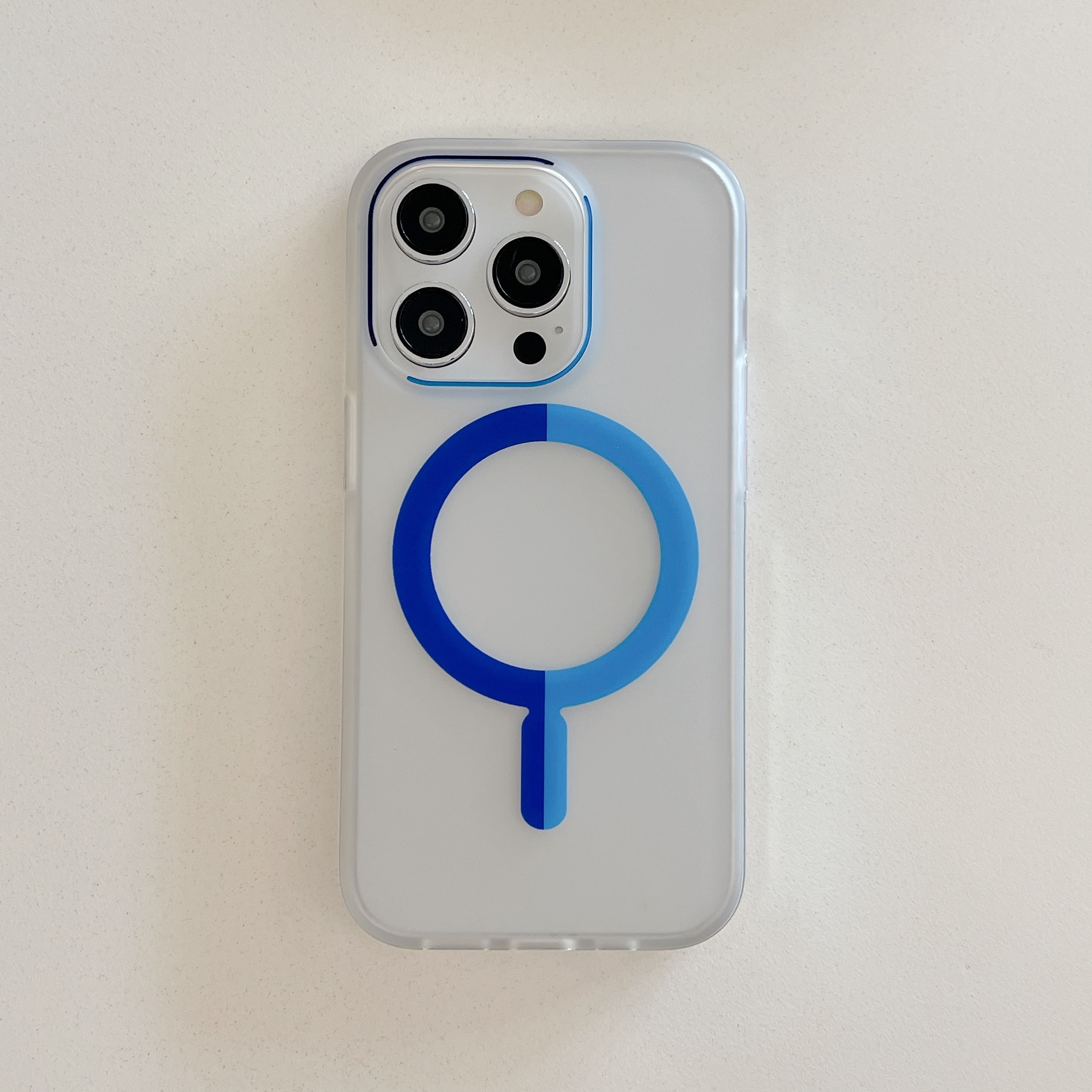Capa de telefone transparente fosca para iPhone 15 14 13 Pro Max magnética sem fio de carregamento à prova de choque capa de telefone para iPhone 15 Promax: Azul / Iphone 14 pro