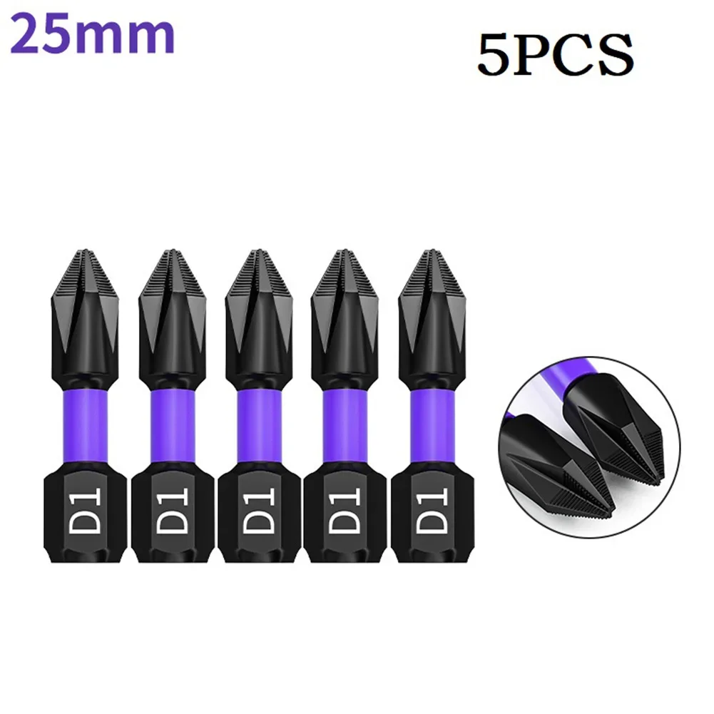 1pc ph2 magnetiske skrutrekkere med batchhode og krysshardhet, slagbor, 25/50/65/70/90/150mm sklisikre skrutrekkerbits