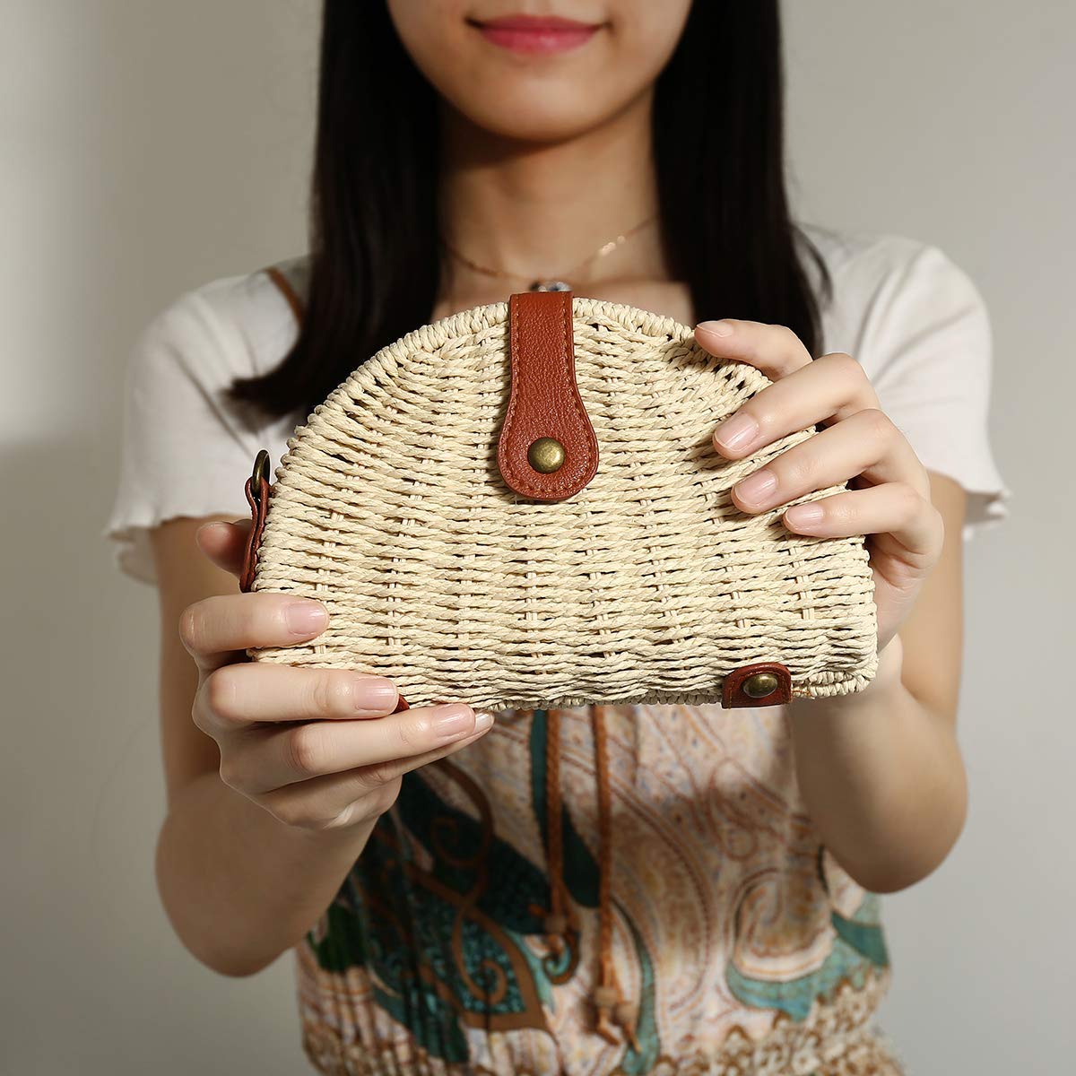 Tftp-crossbody stro tas dames stro handtas schoudertas voor strand reizen en dagelijks gebruik