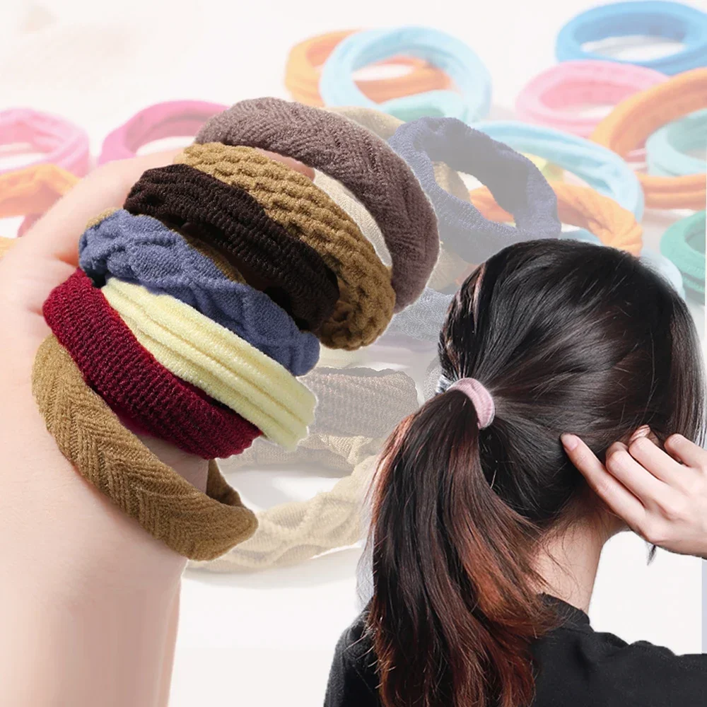 Gomas elásticas para el pelo para niña y mujer, cintas elásticas sencillas para el pelo, coletero, accesorios para el cabello, 12 piezas