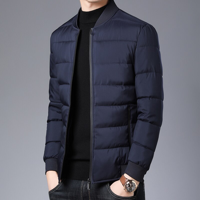 dicke Winter Jacken Männer Padded Jacken Streetwear Parkas Stepp Jacke Puffer Blase Mäntel Herren Kleidung: Marineblau / XXL