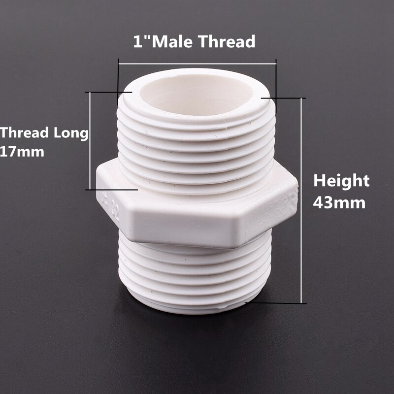 1/2"~2" Male Thread Equal Diameter Joints PVC Pipe Connector Garden Irrigation Fish Tank Aquarium Drainage Intake Joint: 10Pcs / Female Thread 1