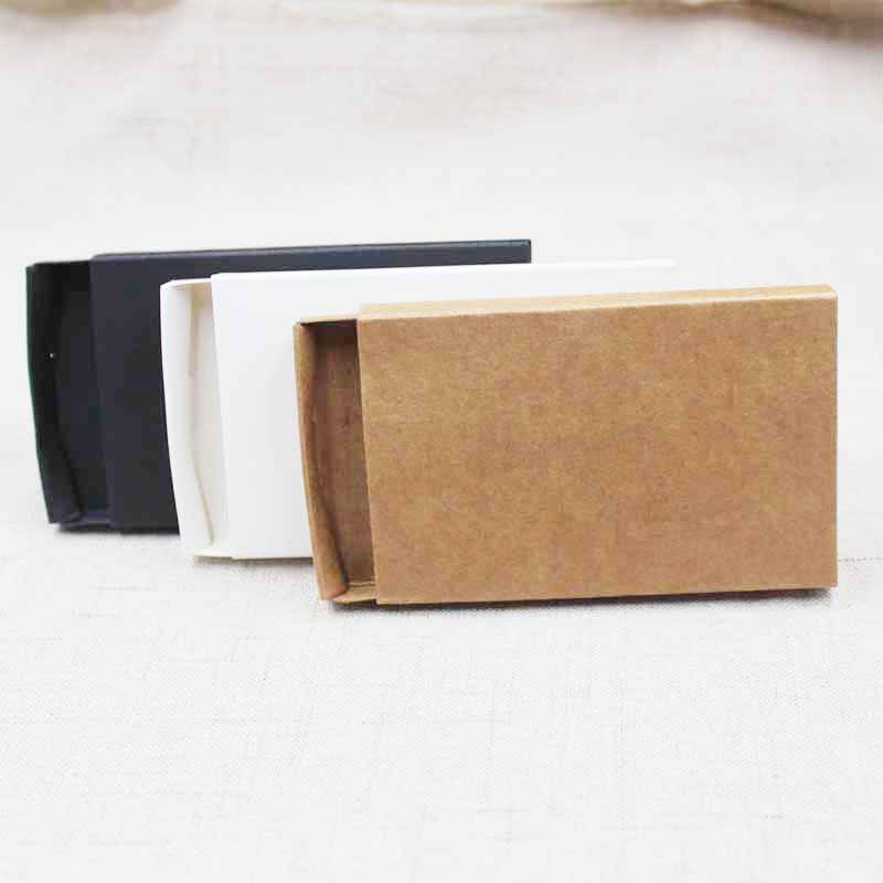 10pcs DIY blank kraft/black/white cardboard slide drawer box / candy favor packing display box custom cost extra