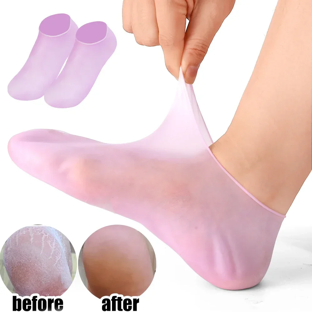 Chaussettes en silicone anti-Contation pour les pieds, 1 à 5 paires, respirantes, exextensibles, gel, suppression de la fréquence, hydratant pour la peau, outil de massage des pieds