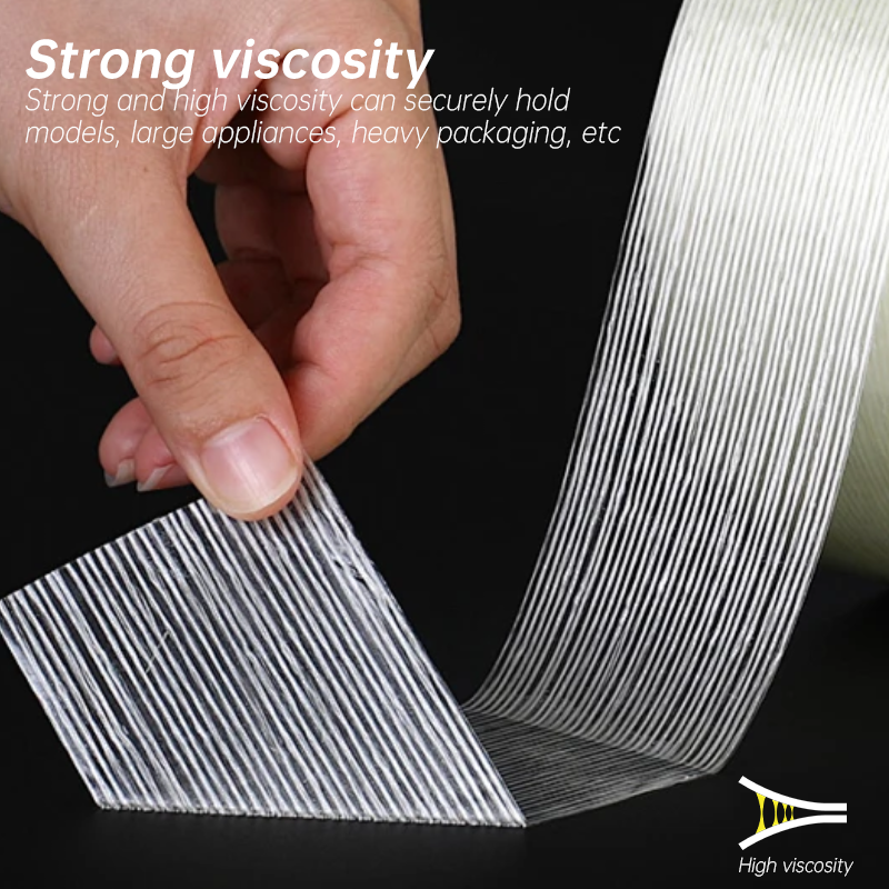 Transparent Waterproof Grid Tapes Striped Fiber Tape Fixed Adhesive Tape Fiberglass High Temperature Resistance High Viscosity