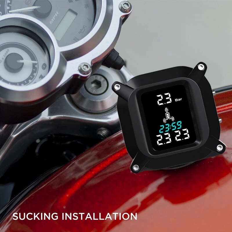 Trikes motorcykel tpms motor dæktryk dæktemperatur overvågning alarmsystem med 3 eksterne sensorer til 3 hjul