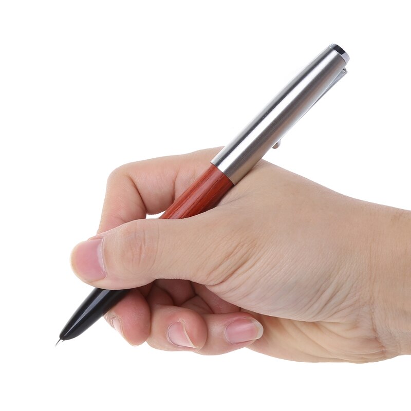 Vintage Style Pear Wood Barrel Fountain Pen 0.38mm Nib Business Office