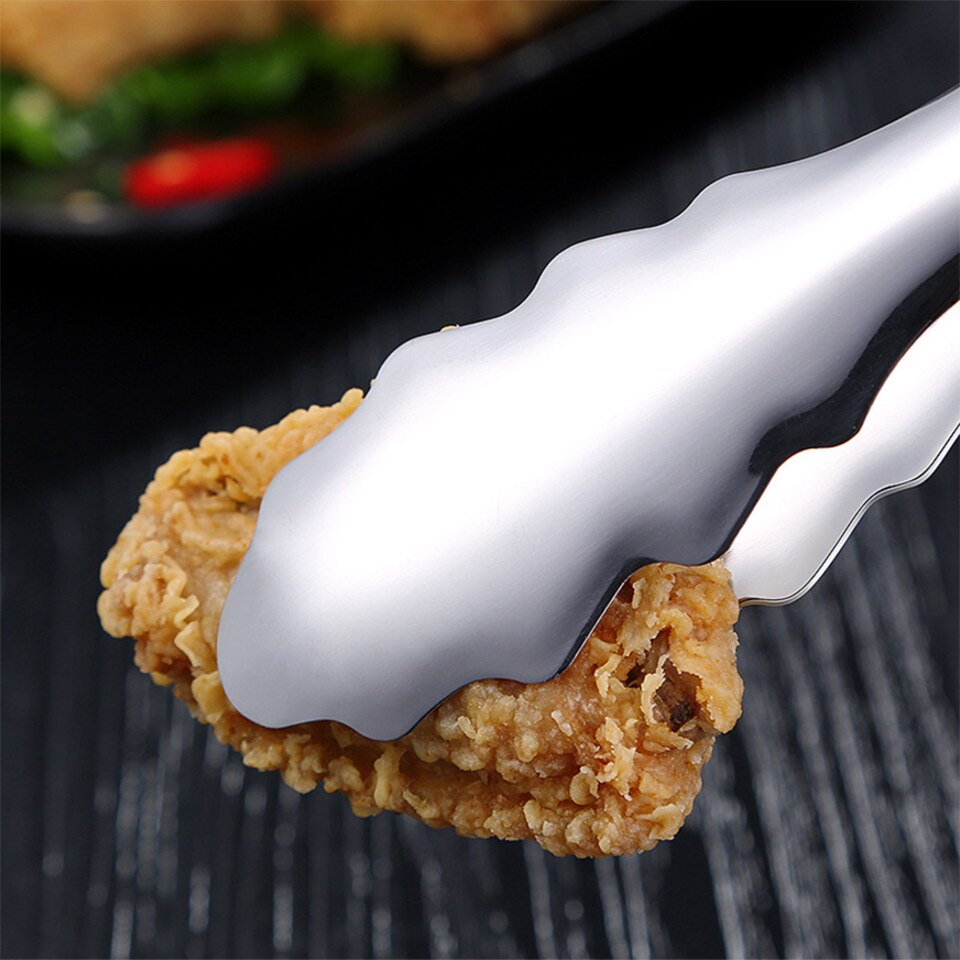 Kitchen Utensils Food Tong 304 Stainless Steel Cooking Barbecue Meat Tong Buffet Patisserie Salad Clamp Angle Adjustable Stand