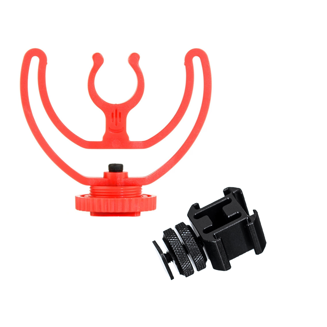 Triple cold shoe mount plate bar microphone stand video light extendable bracket for dji zhiyun smooth 4 feiyu vimble 2 osmo mobile: Orange
