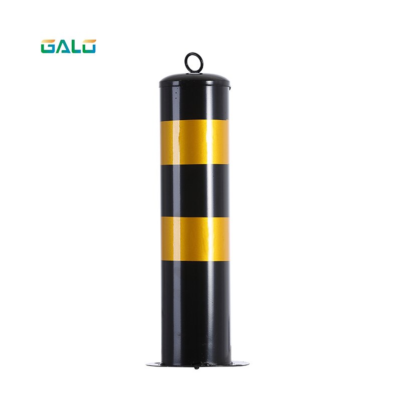 Safety protection steel tube material cast parking traffic bollard with reflective sticker