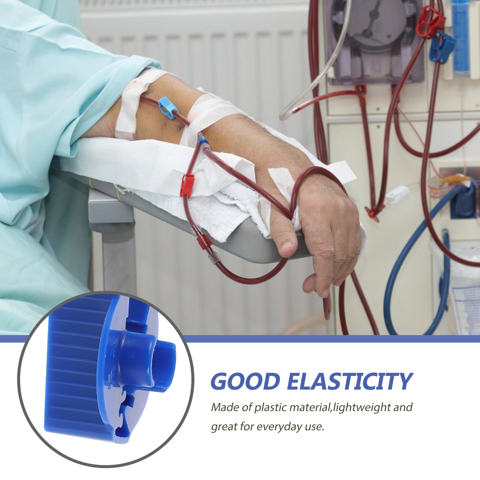 3Pcs Practical Peritoneal Dialysis Tube Flow Clips Peritoneal Clips (Blue)