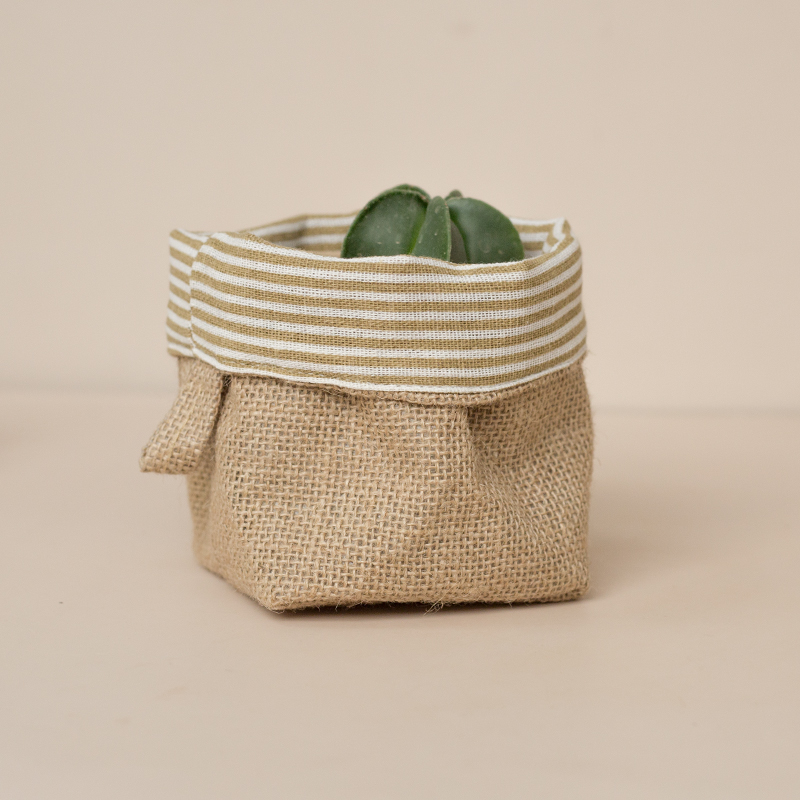 Decorative Jute Flower Pot Covers: Stripe 10-10