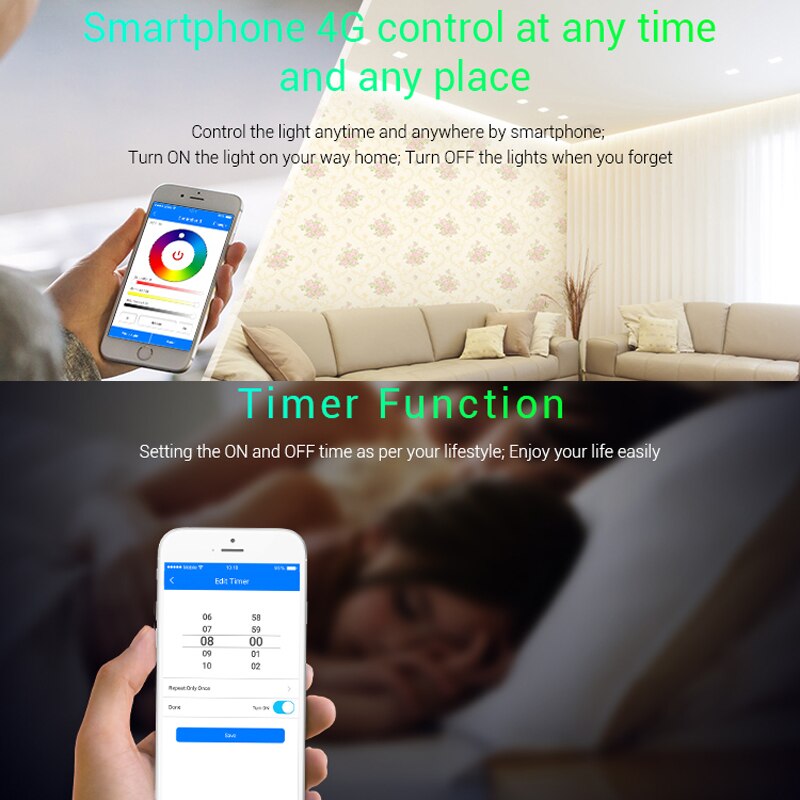 Dc12-24v wifi 5 in 1 smart led strip light controller alexa spi voic 2.4 ghz rgb rgbw cct controller ios android app 15a 360w