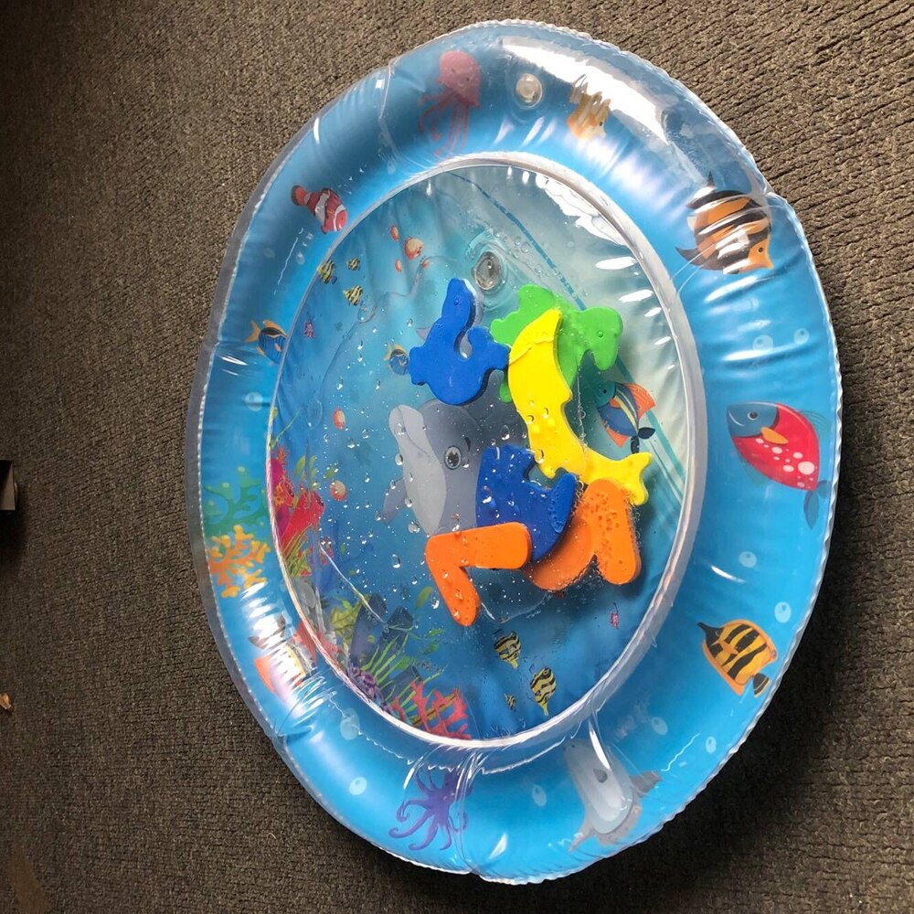 Inflatable Baby Water Mat Infant Tummy Time Playmat Toddler Fun Activity Play Center for sensory stimulation, motor skills