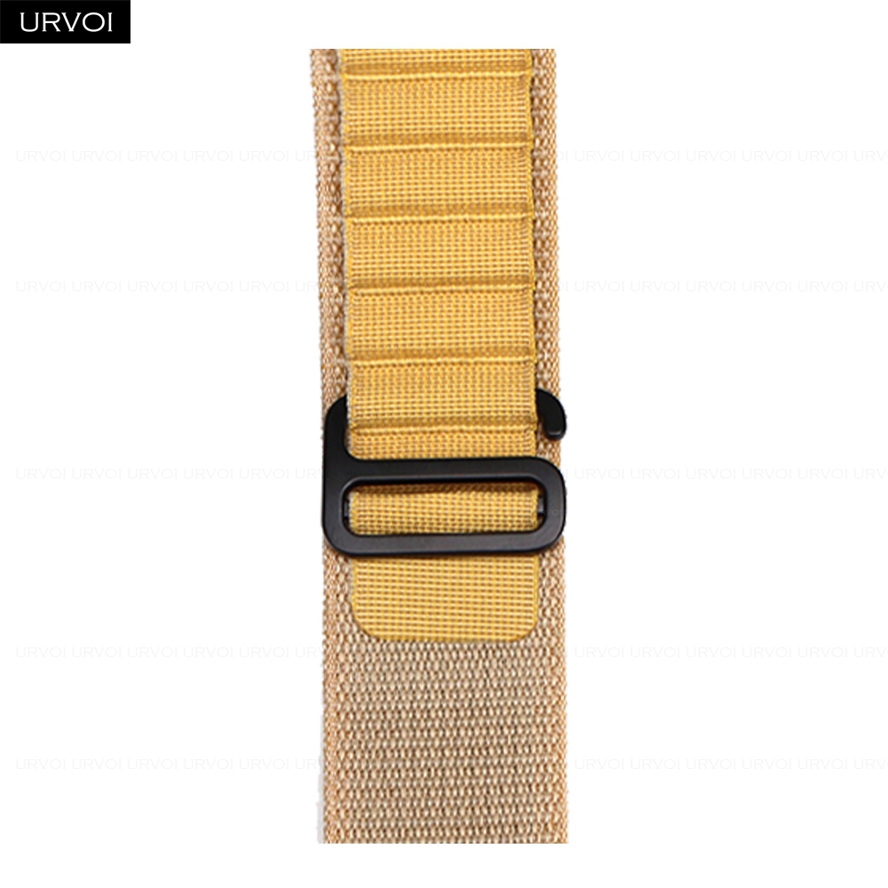 URVOI Band für Apfel Uhr Ultra 2 1 Armbinde Serie 10 9 8 7 6 SE alpin Schleife schwarz G-Haken-Verschluss gewebtes Polyester für iWatch 49 mm: Rose grün