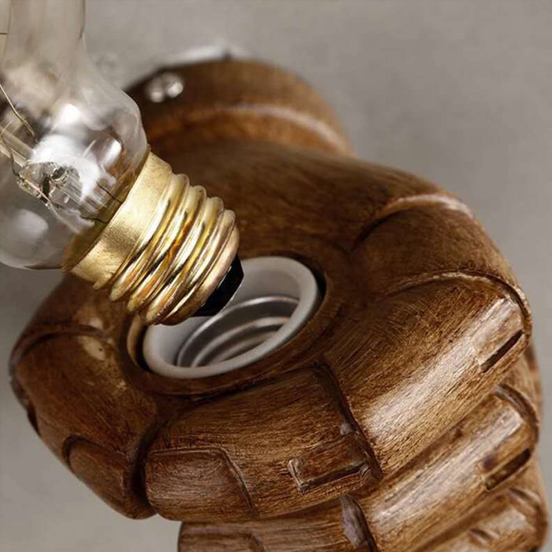 Vintage Loft Wall Light Resin Right/Left Hand Finger-fist Wall Lamp Retro Industrial Wall Sconce for Home Bar Cafe